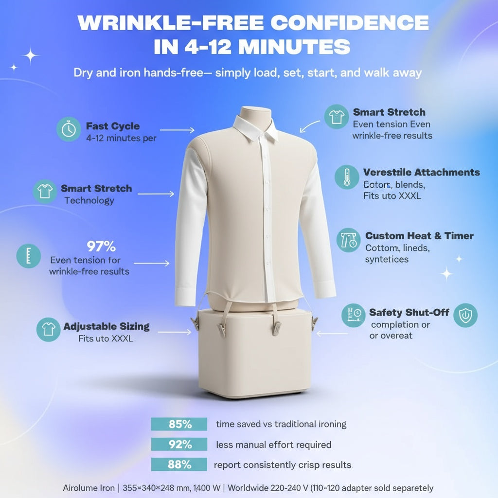 Airolume Iron - Wrinkle Free Clothing With Zero Effort